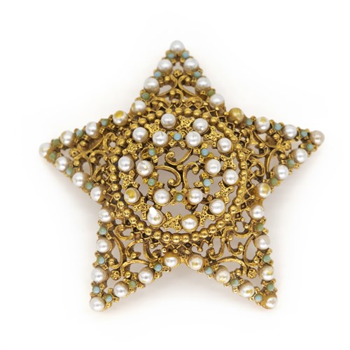 Винтажная брошь в виде звезды FLORENZA