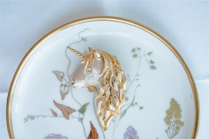 Винтажная брошь "Единорог" 4152