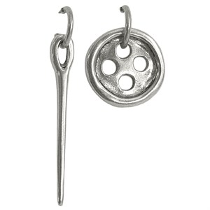 Серьги "Needle and button" Unode50