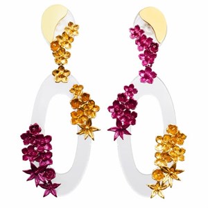 Серьги Flower Power на овалах